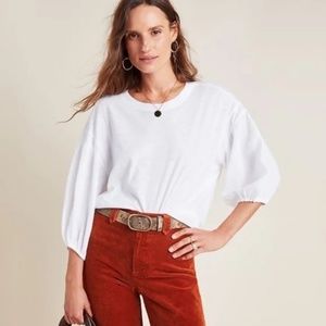 Anthropologie Velvet Graham & Spencer Margot Puff Sleeve Top - Size Medium